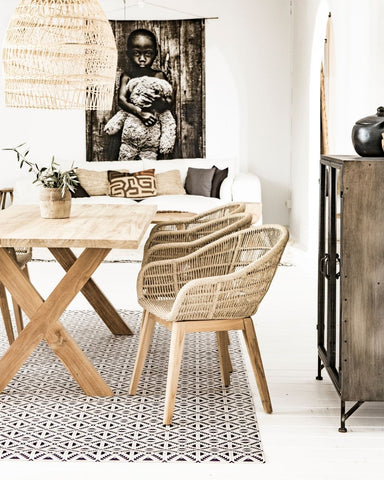 Zoco Home organic chair made of synthetic rattan and teak wood