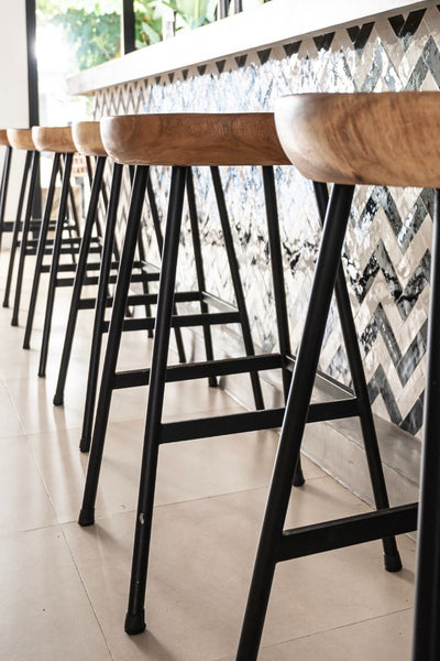 Restaurant bar chair and zellige tiles