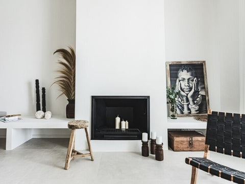 Simple stylish fireplace