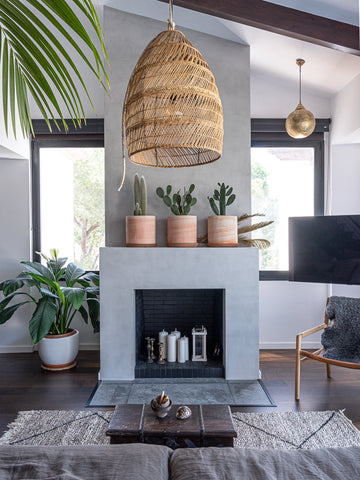 Micro cement fire place in Marbella