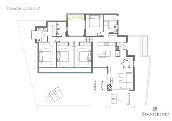 Interior design floor plan and measures
