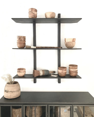 Wooden shelf gives you a lot of space