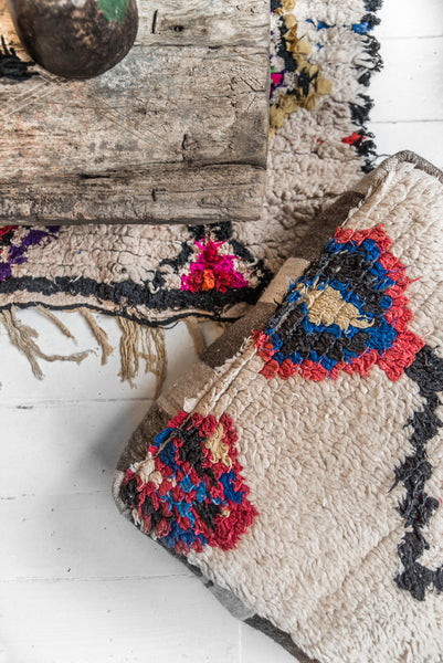 Boucherouite rug is made from recycled fabrics