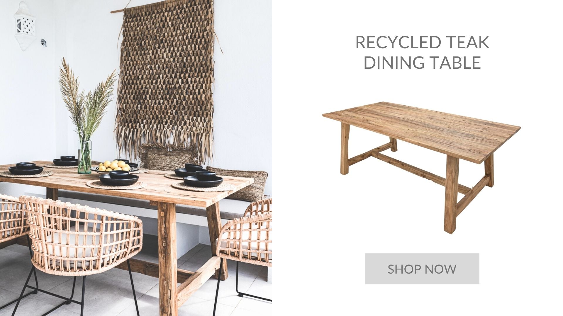 Zoco Home Recycled Teak Dining Table