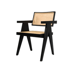 Teak cane chair for contemporary interiors