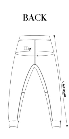 Black and White line drawing of 4 Pocket Sweat Pants Made in Canada