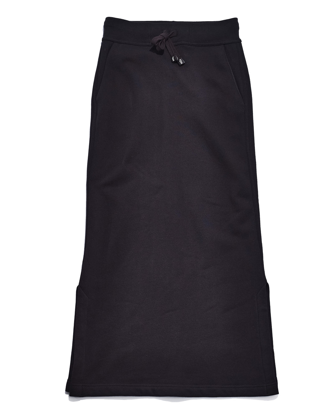 PER UNA Size 14R Black Jersey Flared Skirt Elasticated Waistline