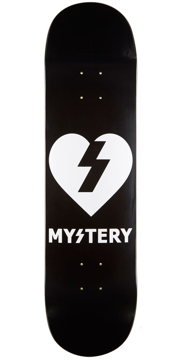 MYSTERY HEART BLACK/WHITE DECK | Mystery Skateboards