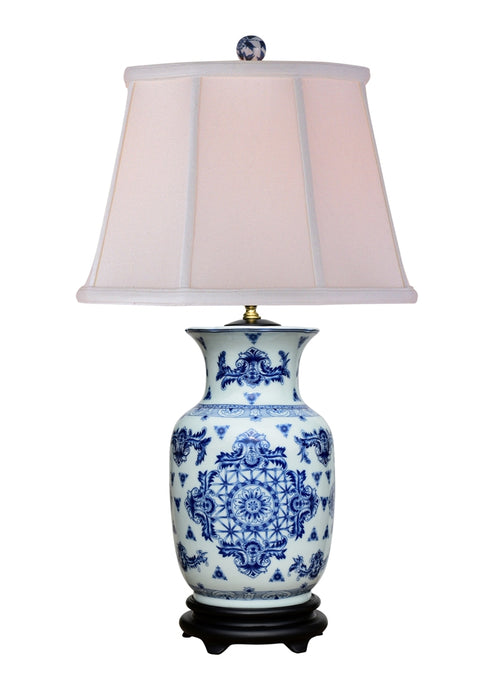 Blue & White Portugal Porcelain Vase Lamp