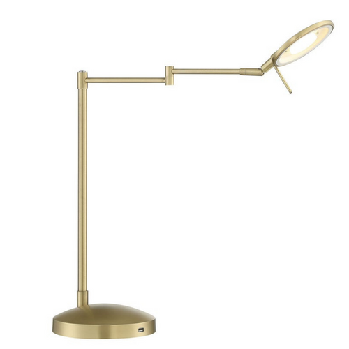 Dessau Turbo Swing-Arm Lamp with USB in Satin Brass
