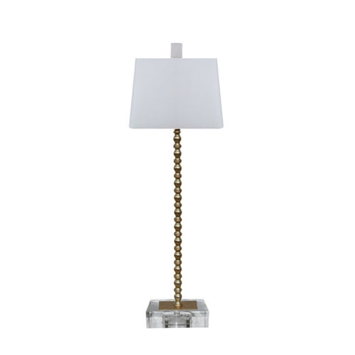 Studio Solid Brass Decorative Buffet Lamp w/ Crystal Base