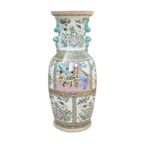 Porcelain Rose Canton Vase