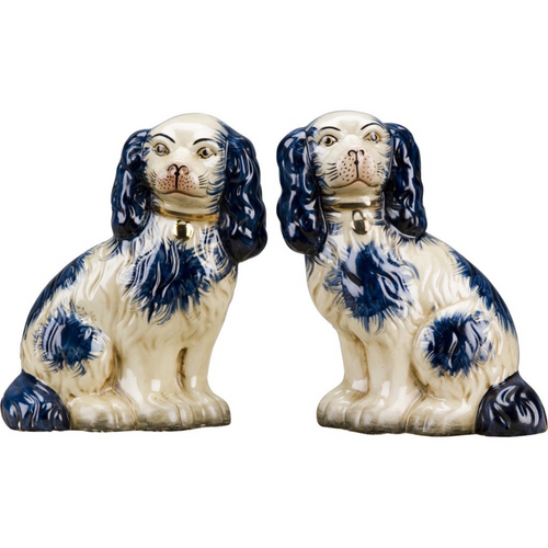 Staffordshire Dogs in Dark Navy Blue