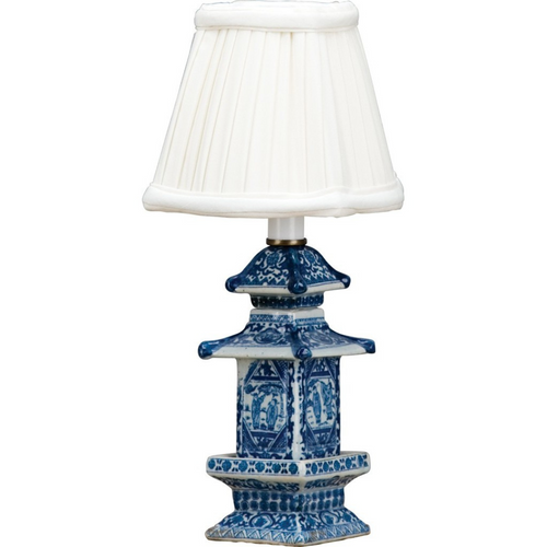 Blue and White Pagoda Petite Lamp