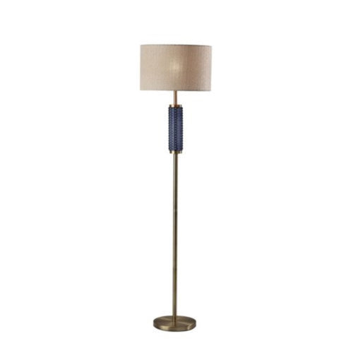 Delilah Floor Lamp with Blue Glass