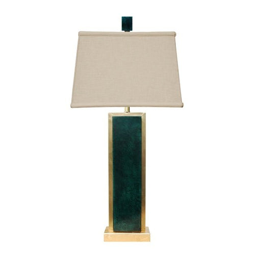 Dark Green Real Jade Table Lamp