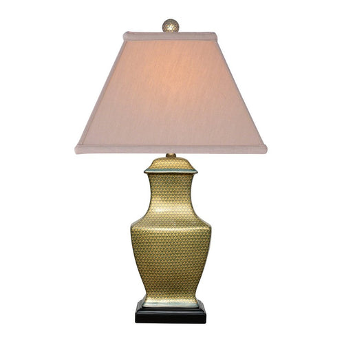 French Gold Porcelain Table Lamp