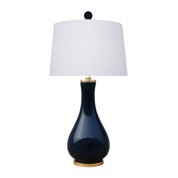 navy and gold table lamp shade