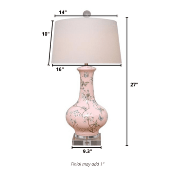 pink lamp finial