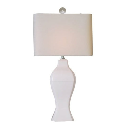 White Porcelain Rectangle Table Lamp