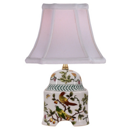 Mini Porcelain Songbirds Cover Jar Table Lamp