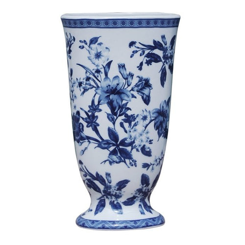 Blue & White Floral Handmade Porcelain Vase