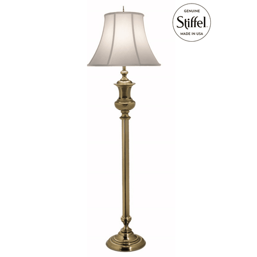 Stiffel 3-Way Floor Lamp in Burnished Brass