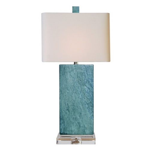 Real Blue Jade Rectangle Table Lamp