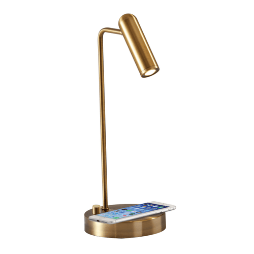 Kaye Antique Brass LED Desk Lamp