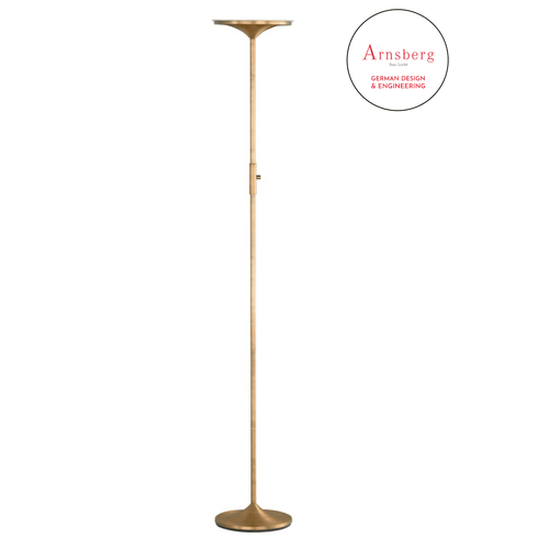 Leipzig LED Torchiere in Antique Brass