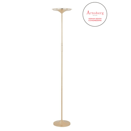 Leipzig LED Torchiere in Satin Brass