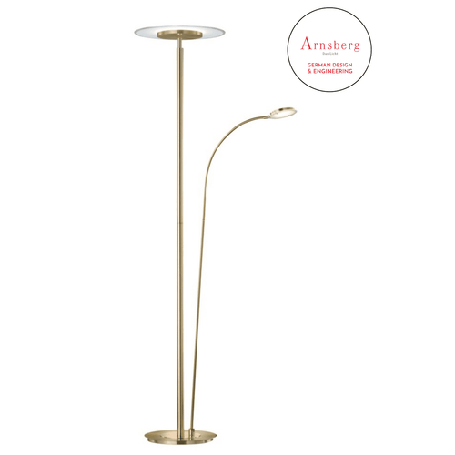 Tampa LED Torchiere in Satin Brass