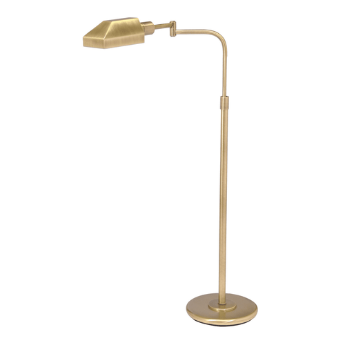 Home Office Adjustable Pharmacy Floor Lamp in Antique Brass