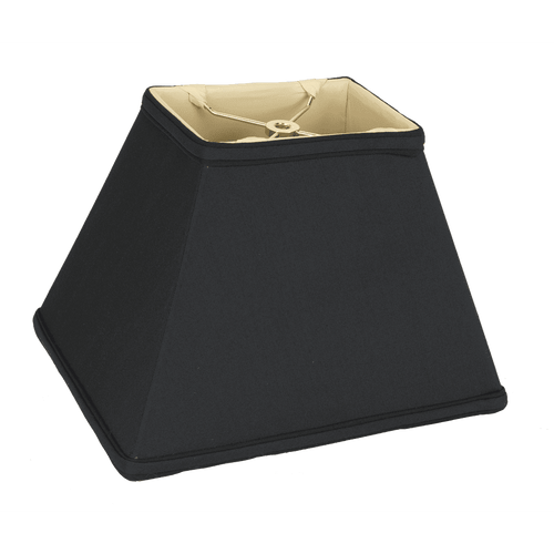 Rectangle Shaped Lampshade in Shantung Silk - Black Gold Lining