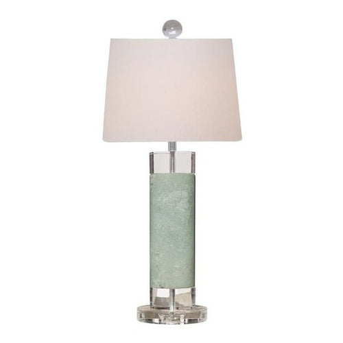 Solid Green Jade Table Lamp