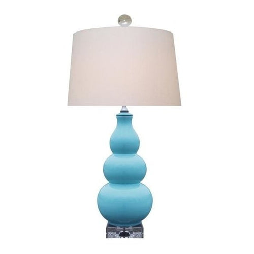 Turquoise Porcelain Gourd Table Lamp