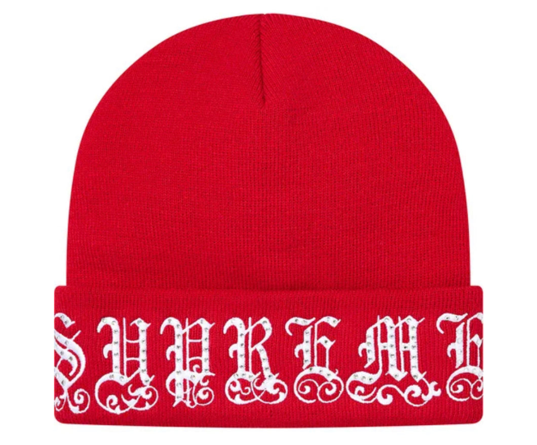 supreme rhinestone beanie