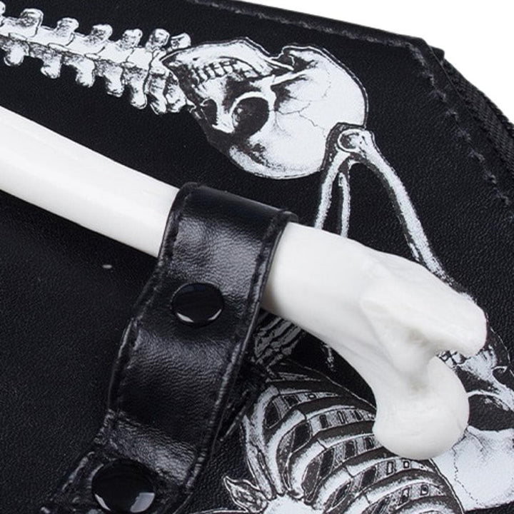 Bones & Webs Coffin Zipper Clutch Purse