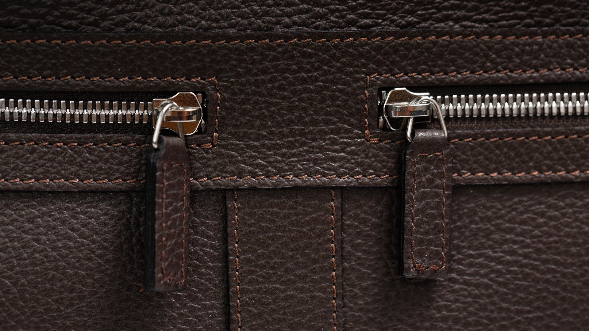 Briefcase Sestriere - Brown Leather/Jacquard