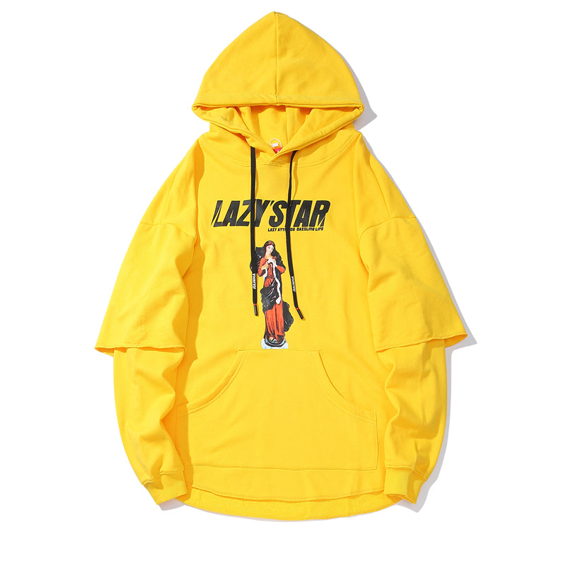 lazy yellow hoodie