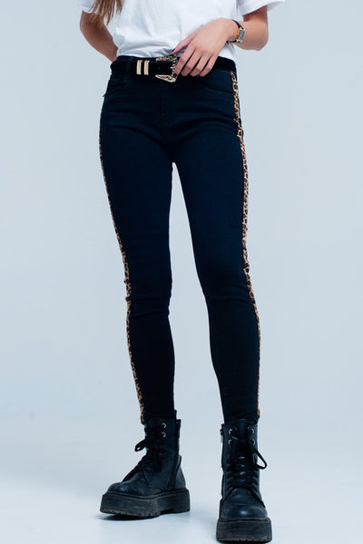 leopard stripe jeans