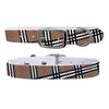 Khaki Plaid Dog Collar Dog Collar mistylaurel BELTS