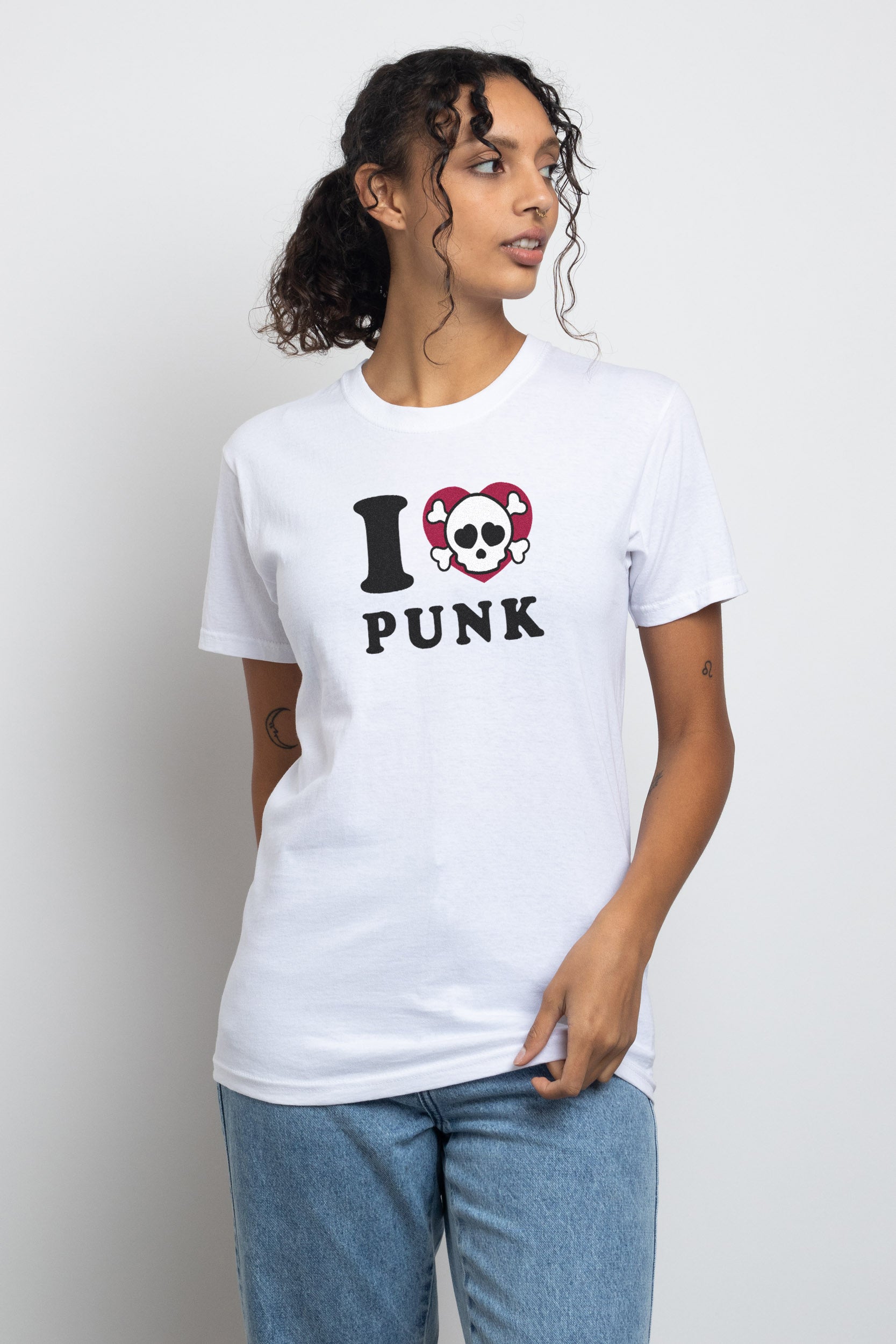 Daisy Street Relaxed T-Shirt with I Love Punk Print