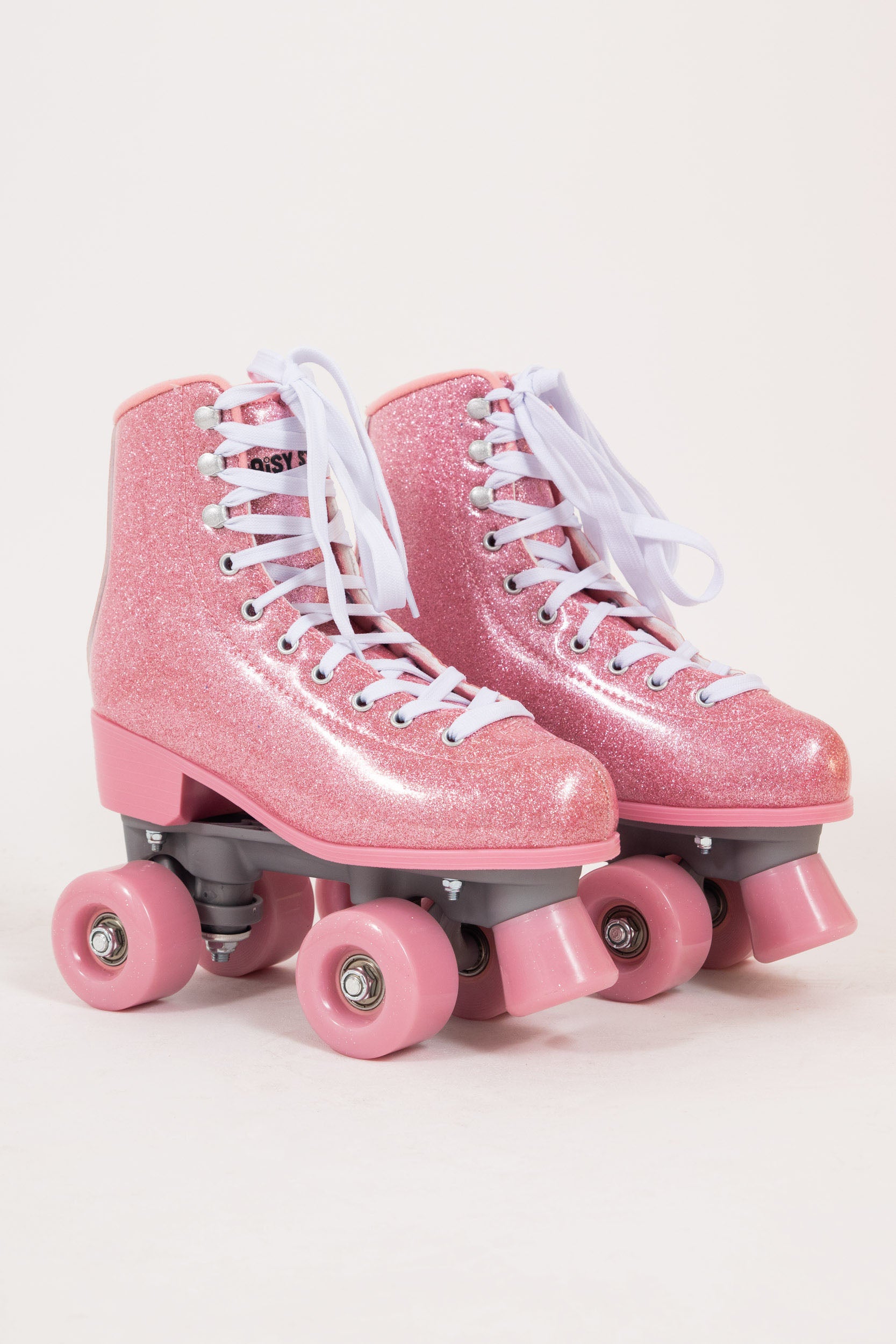 Daisy Street Exclusive Roller Skates in Pink Glitter