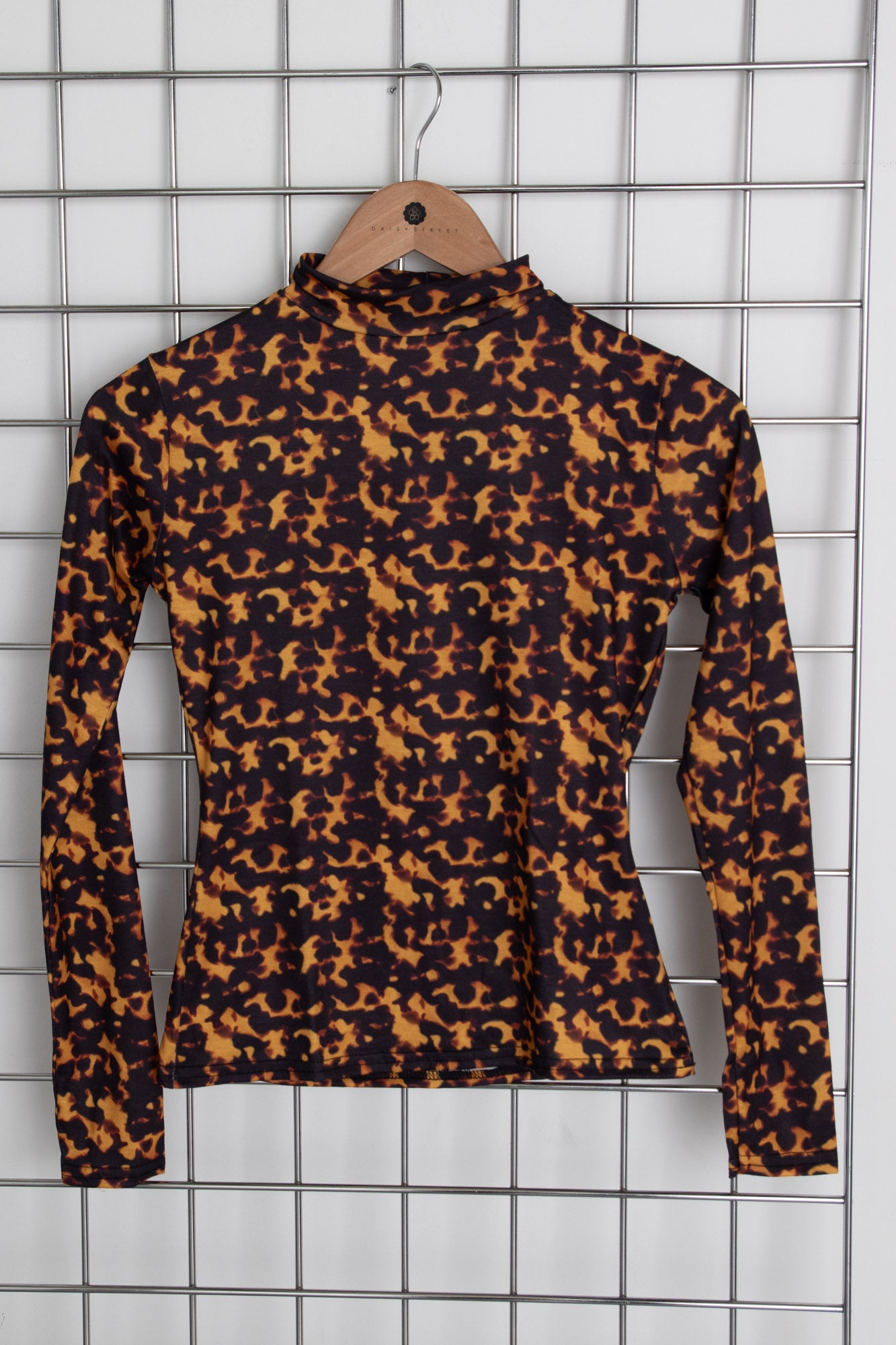 Daisy Street High Neck Top In Leopard Print