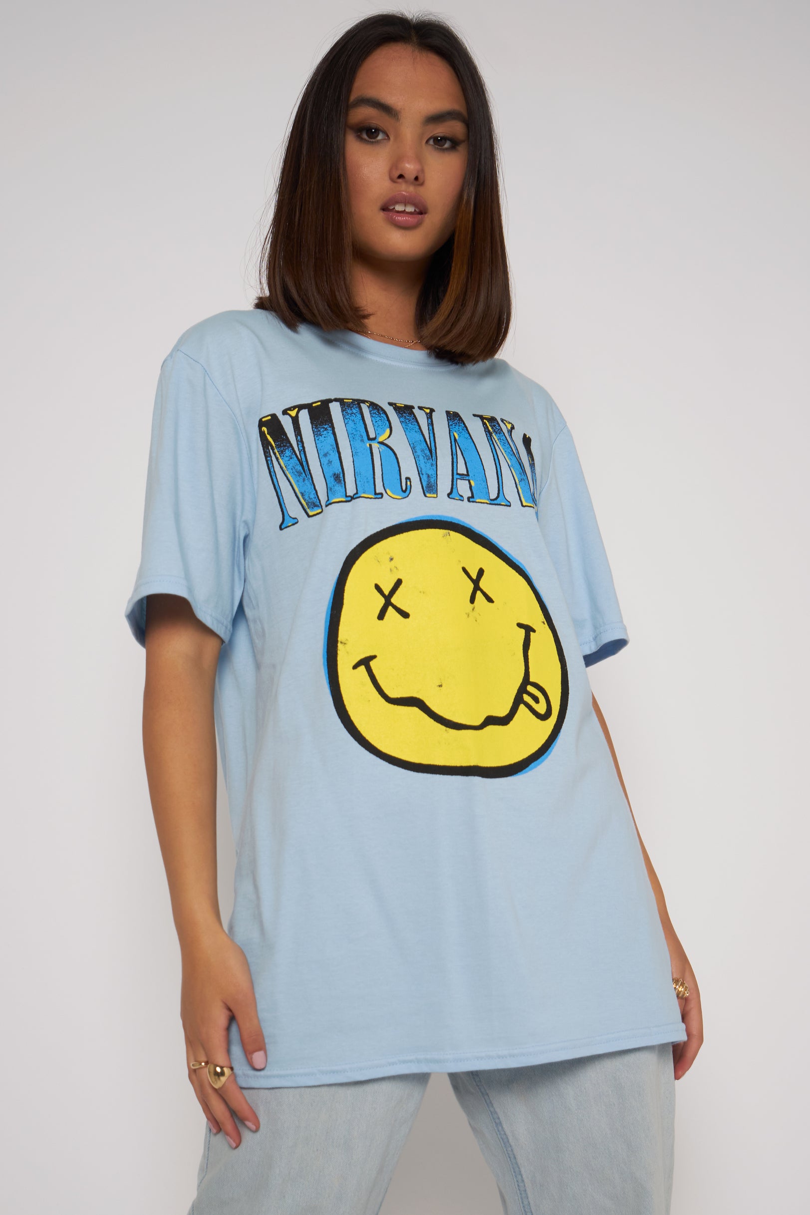 Daisy Street Licensed Relaxed T-Shirt With Nirvana Print