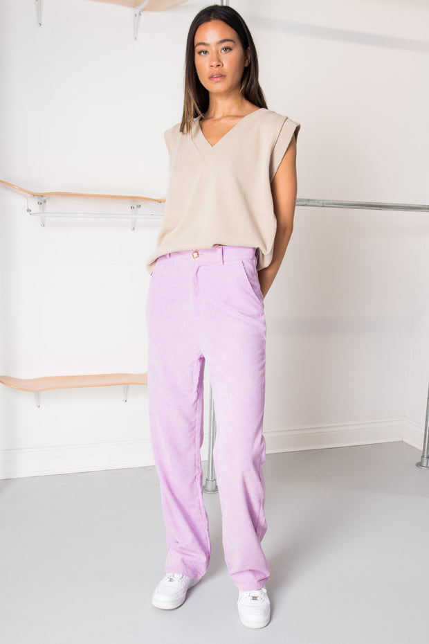 lilac cord trousers