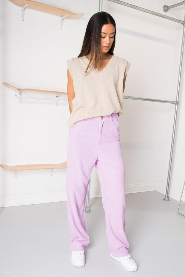 lilac cord trousers