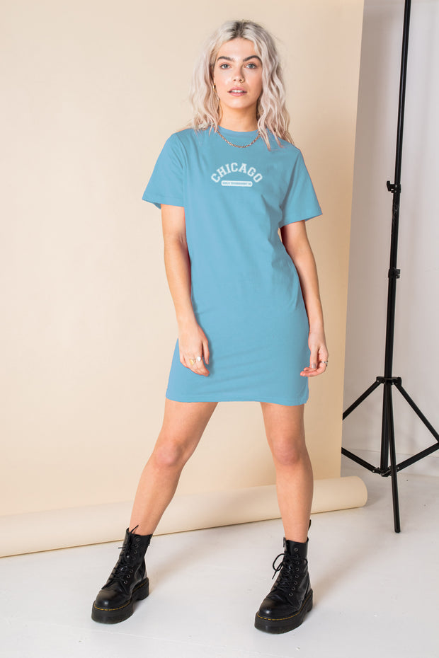 light blue t shirt dress