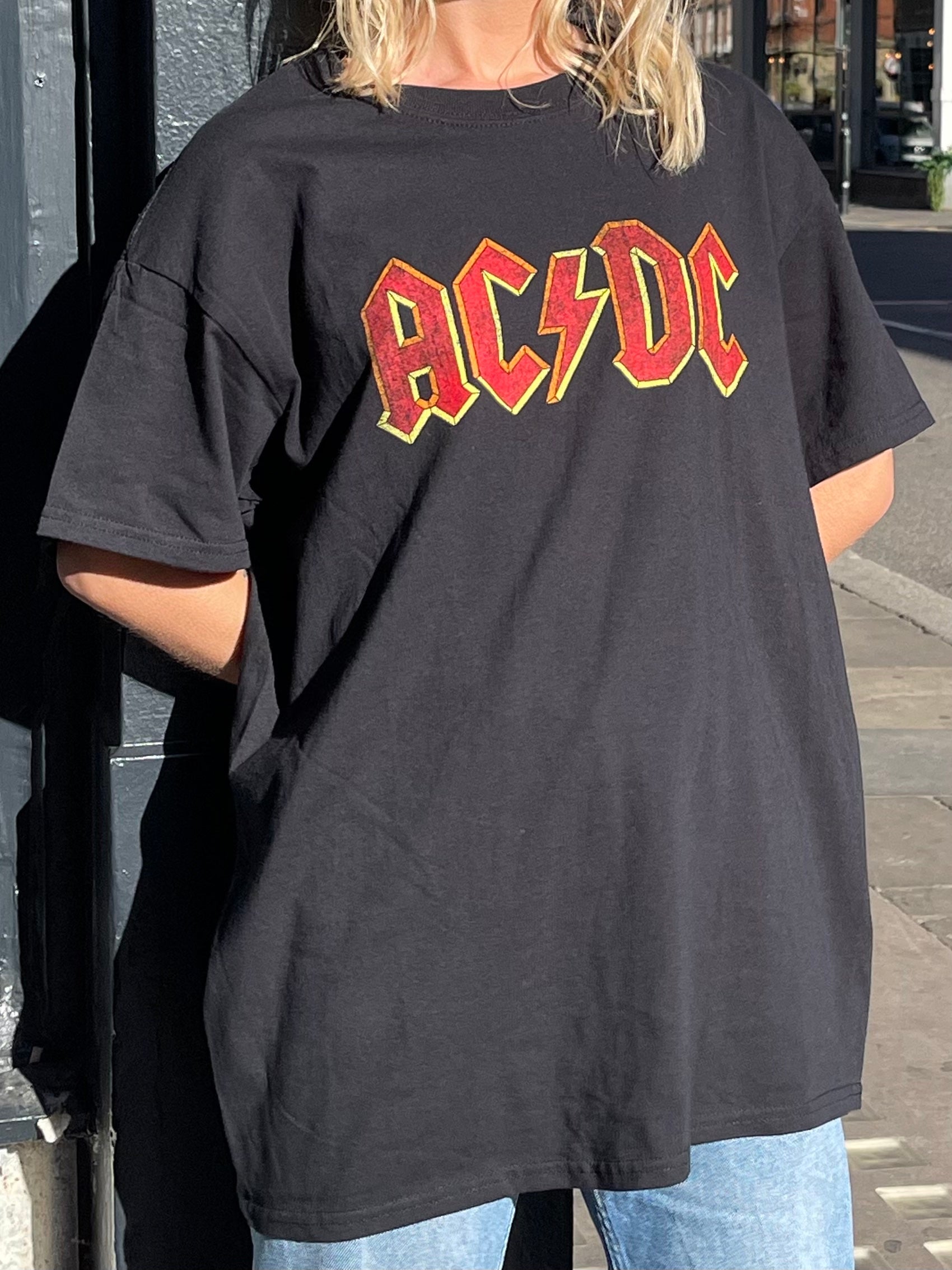 Daisy Street Relaxed T-Shirt with AC/DC Logo Print